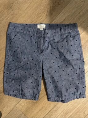J. Crew Women’s Chambray Polka Bermuda Shorts